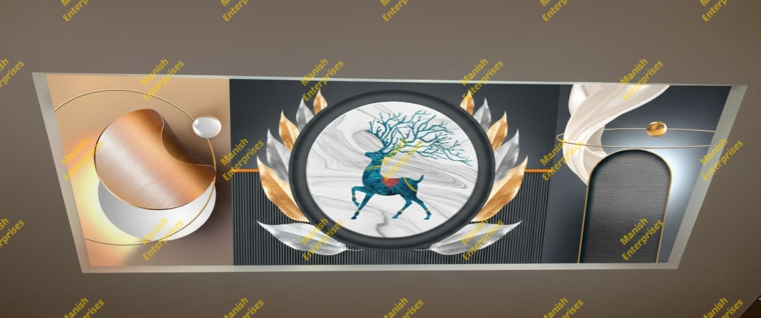 3D Majestic Stag Circle Acrylic Backlit Décor Sheet