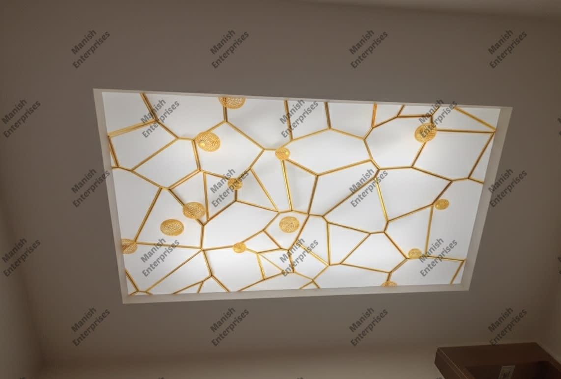 3D Golden Mosaic Acrylic Backlit Décor Sheet