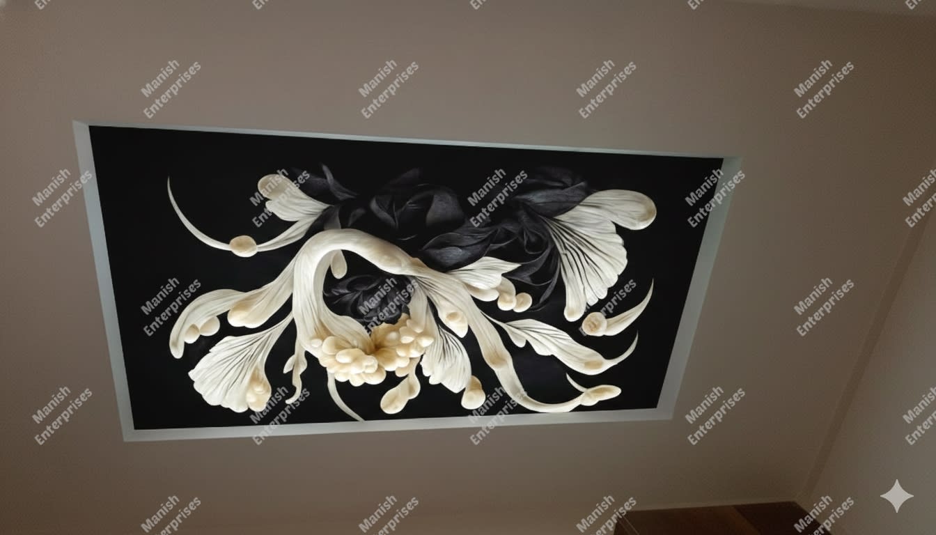 3D Midnight Bloom Spiral Acrylic Backlit Décor Sheet