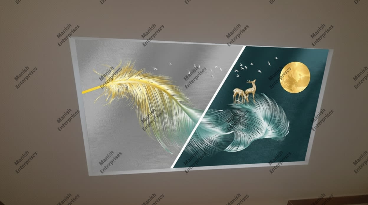 Golden Quill Forest 3D Acrylic Backlit Designer Sheet