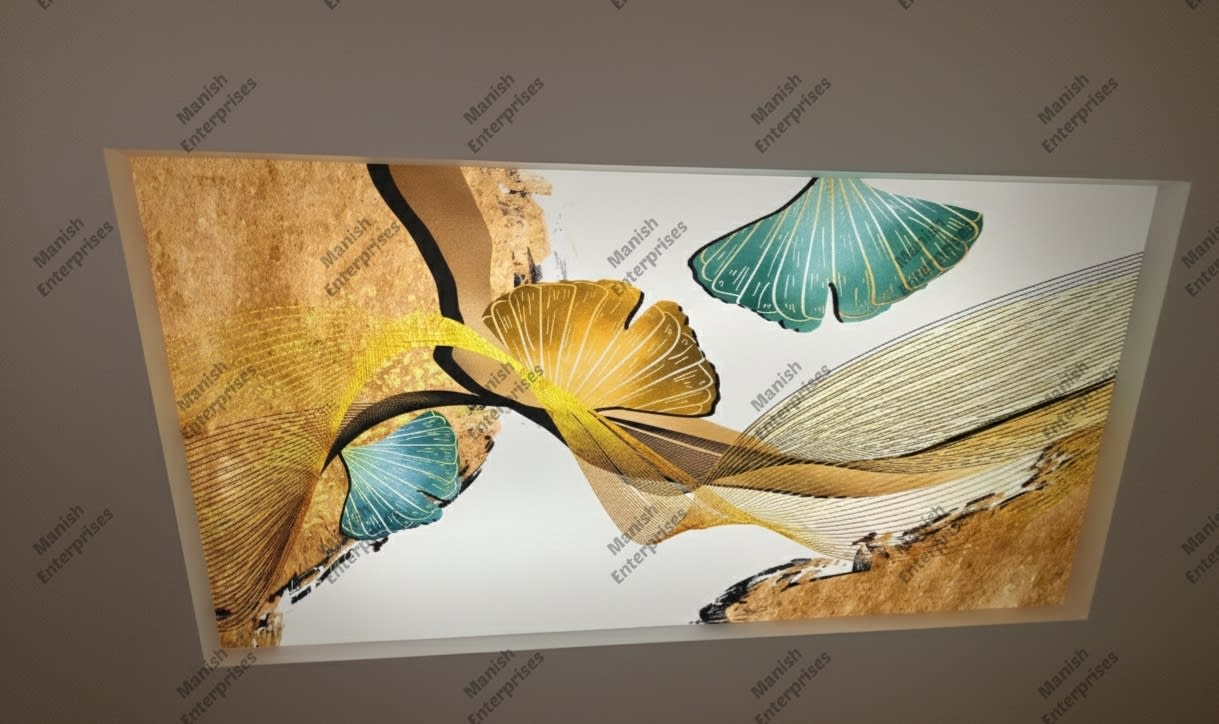 Golden Flow Petals 3D Abstract Backlit Acrylic Décor Sheet