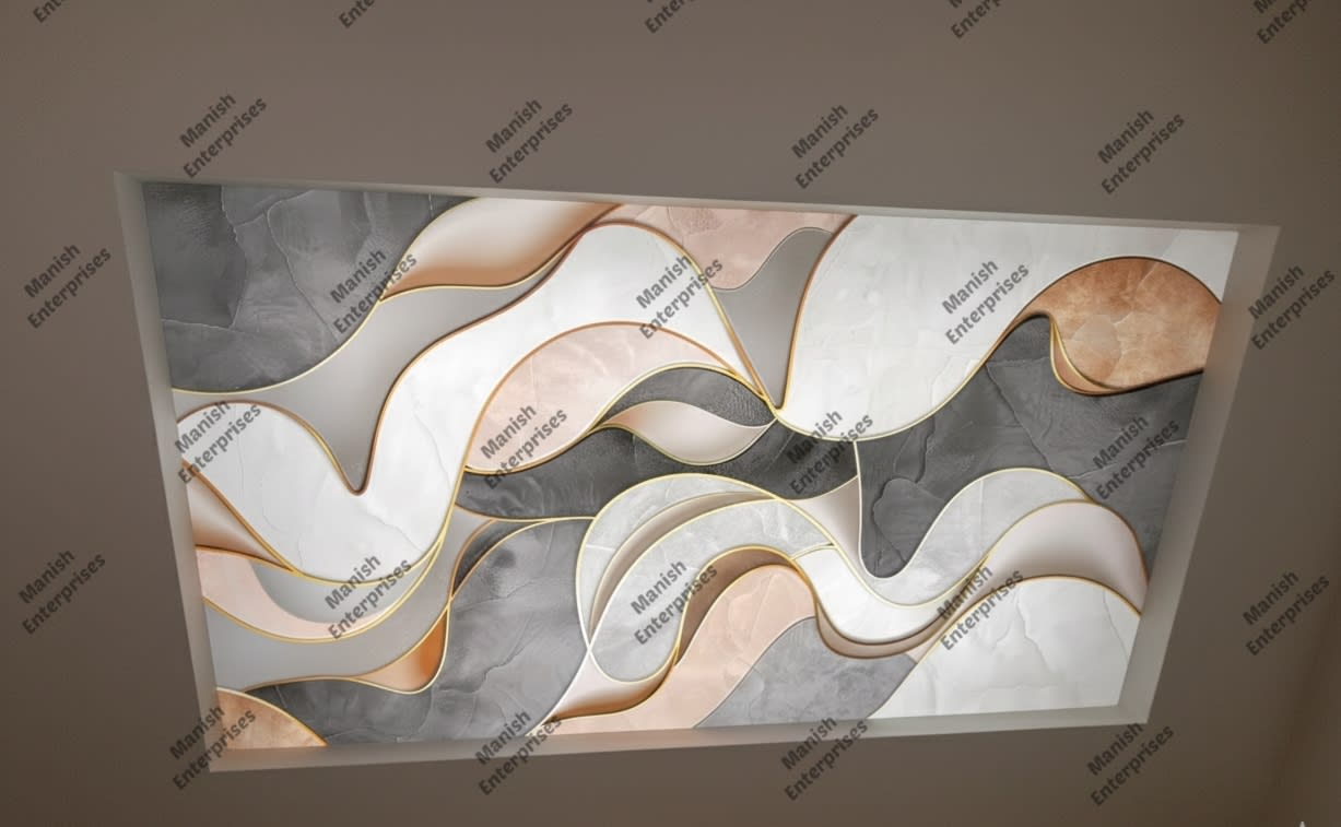 Platinum Wave Orbits 3D Abstract Backlit Acrylic Décor Sheet