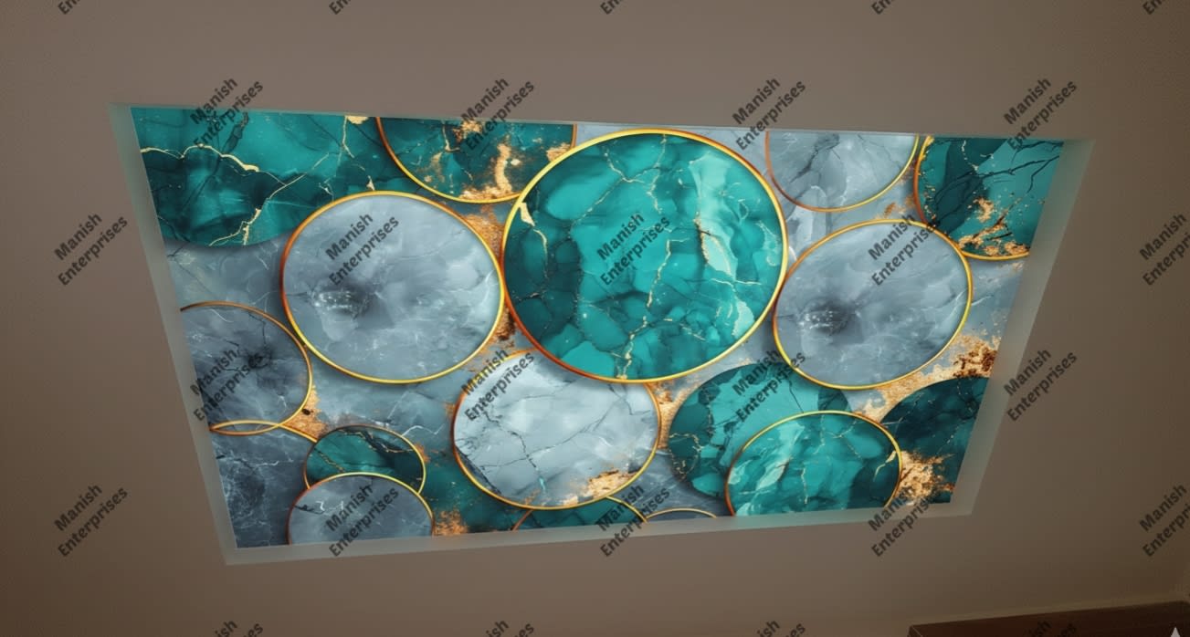 EmeraldGrey Marble Orbit Backlit Acrylic Sheet