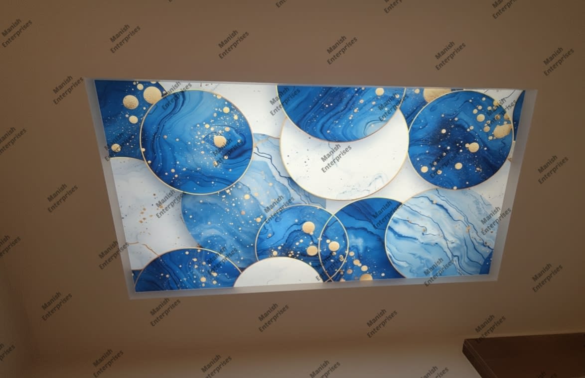 Blue Marble Orbit Abstract Backlit Acrylic Sheet