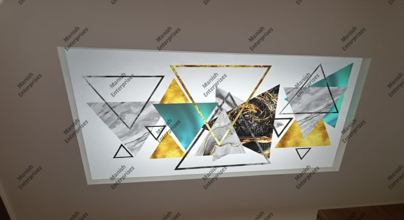 Teal & Gold Diamond 3D Abstract Backlit Acrylic Sheet