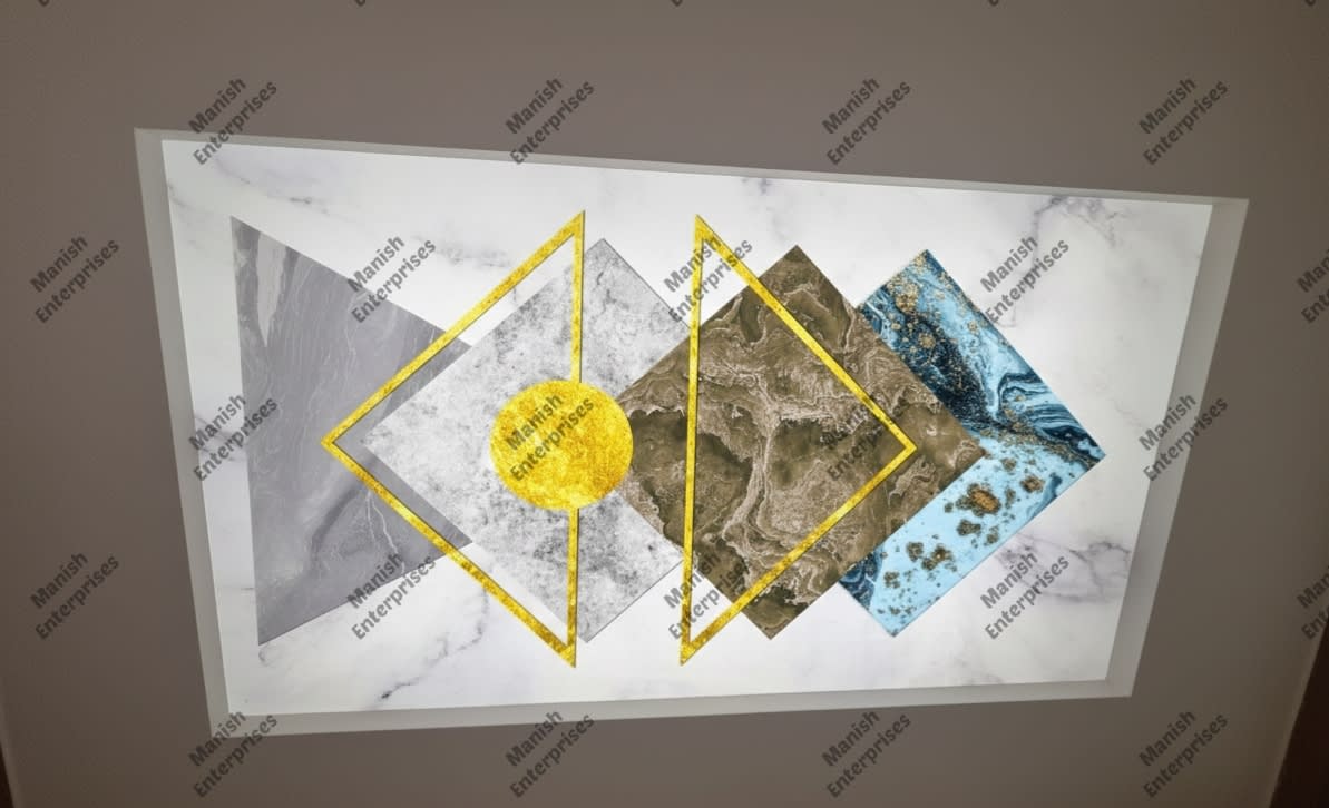 Emerald Teal & Gold Luxe Arched 3D Abstract Backlit Acrylic Sheet