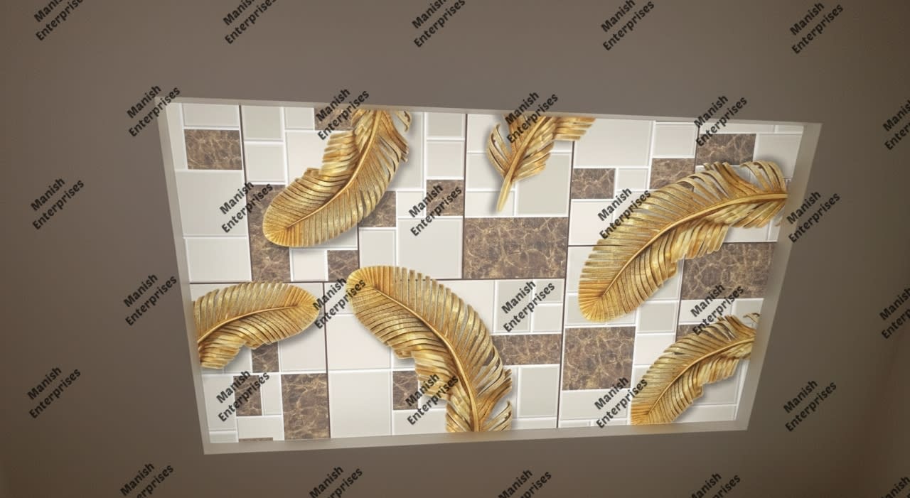 Golden Feather Mosaic Designer Acrylic Sheet