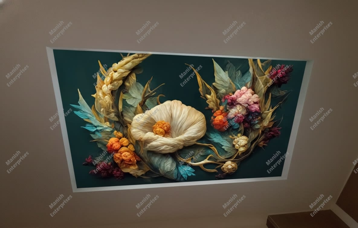 Emerald Floral Abstract Acrylic Sheet Panel