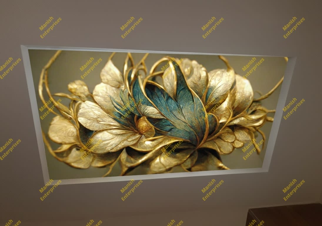 3D Gold Petal Designer Backlit Acrylic Ceiling Sheet