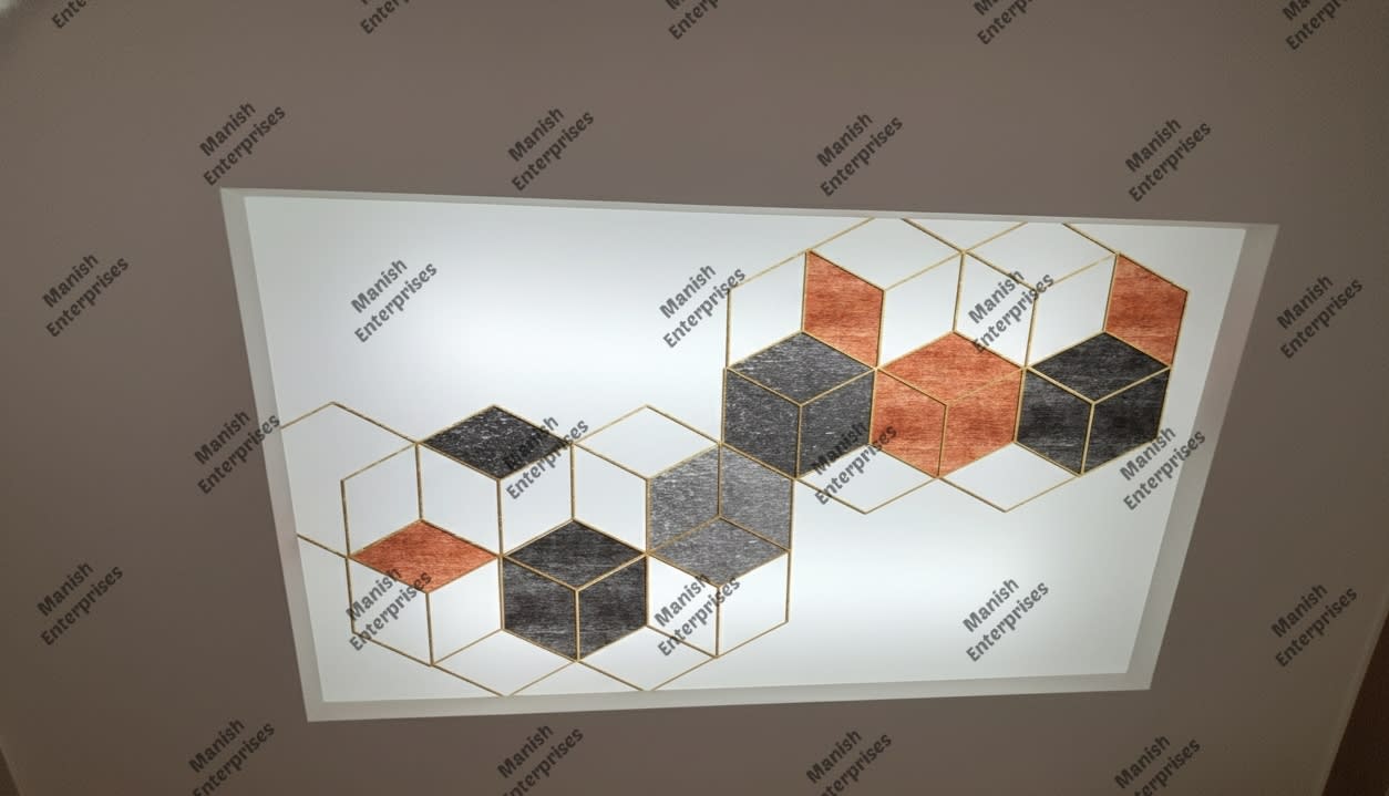 Gold Hexagon 3D Designer Acrylic Sheet for Premium Interior Ceiling & Wall Décor