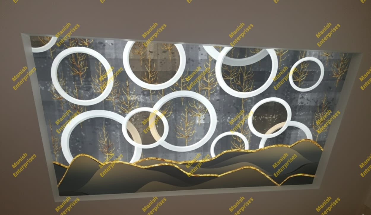 CircleWave Gold Foyer Acrylic Ceiling Sheet