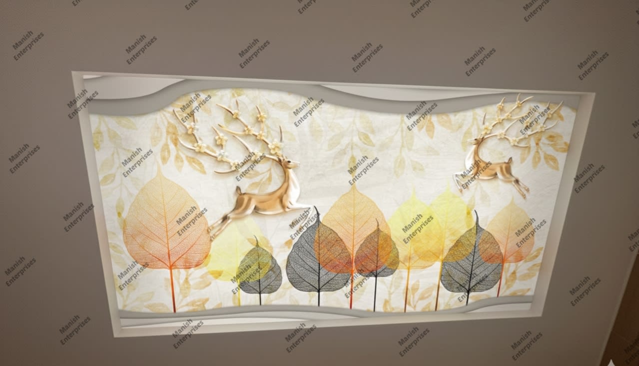 ForestAura Golden Deer Acrylic Ceiling Sheet
