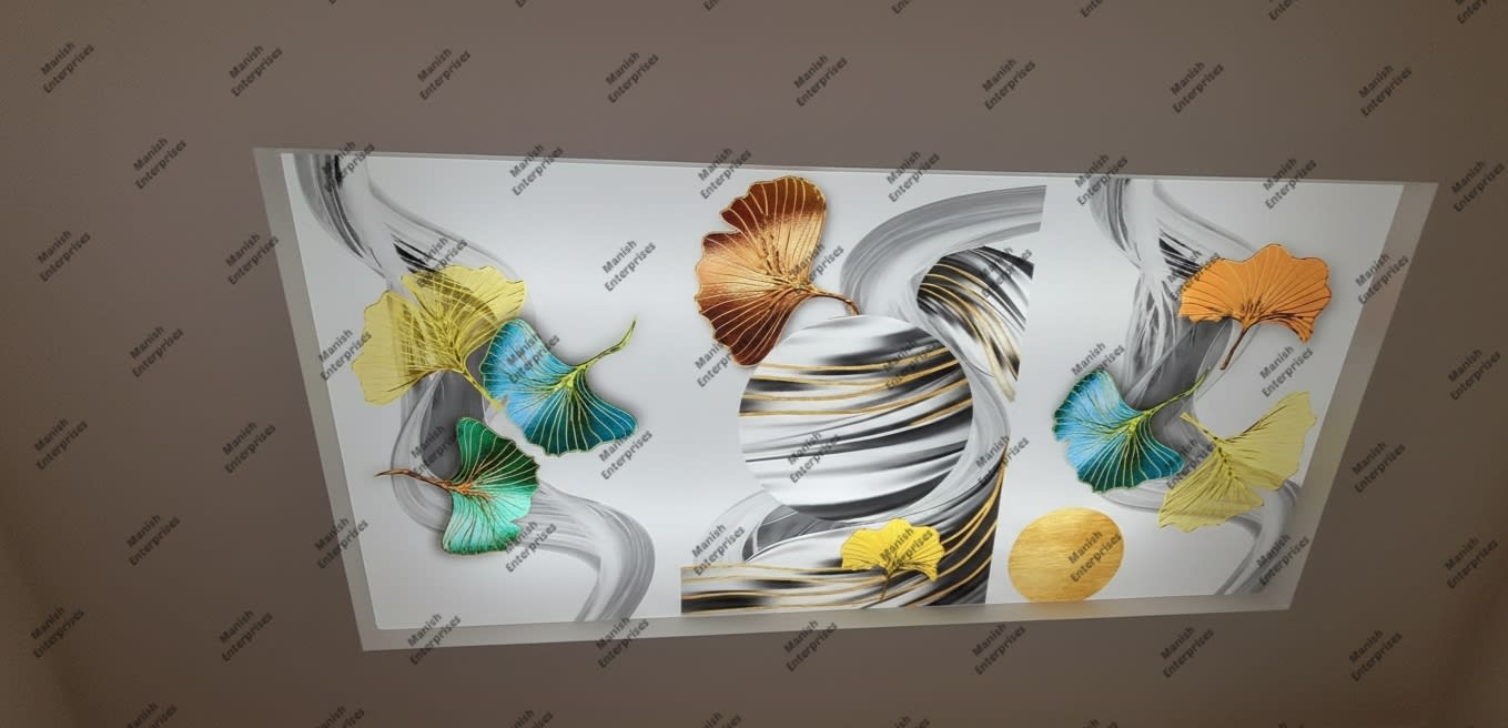 GinkgoFlow Teal Gold Acrylic Ceiling Sheet