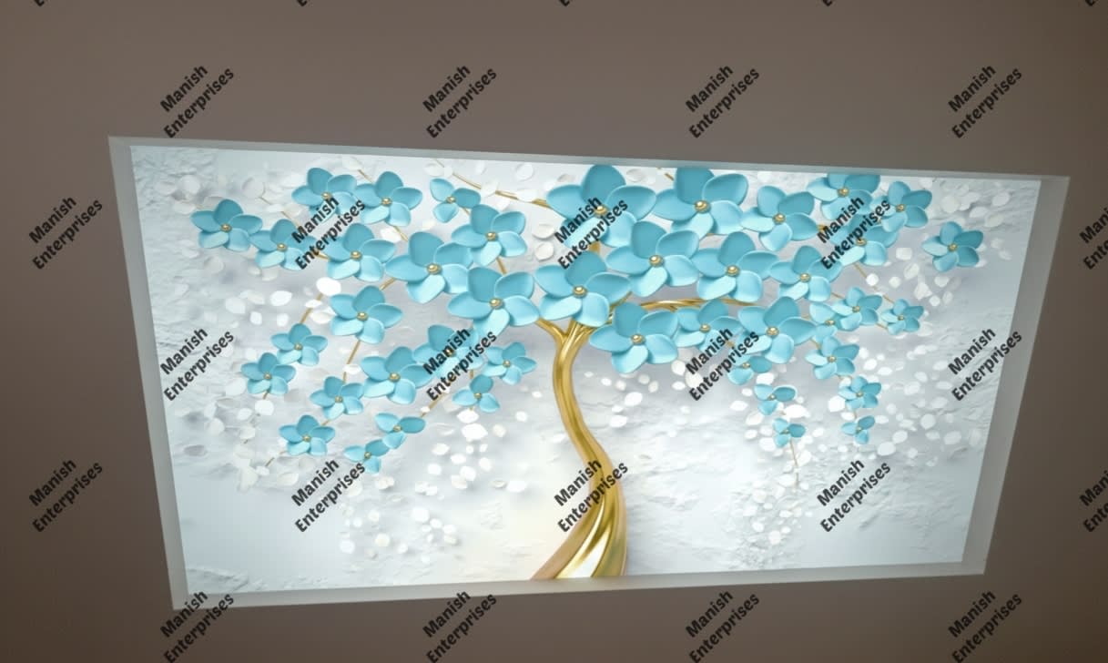 Aqua Blossom 3D Acrylic Ceiling Sheet
