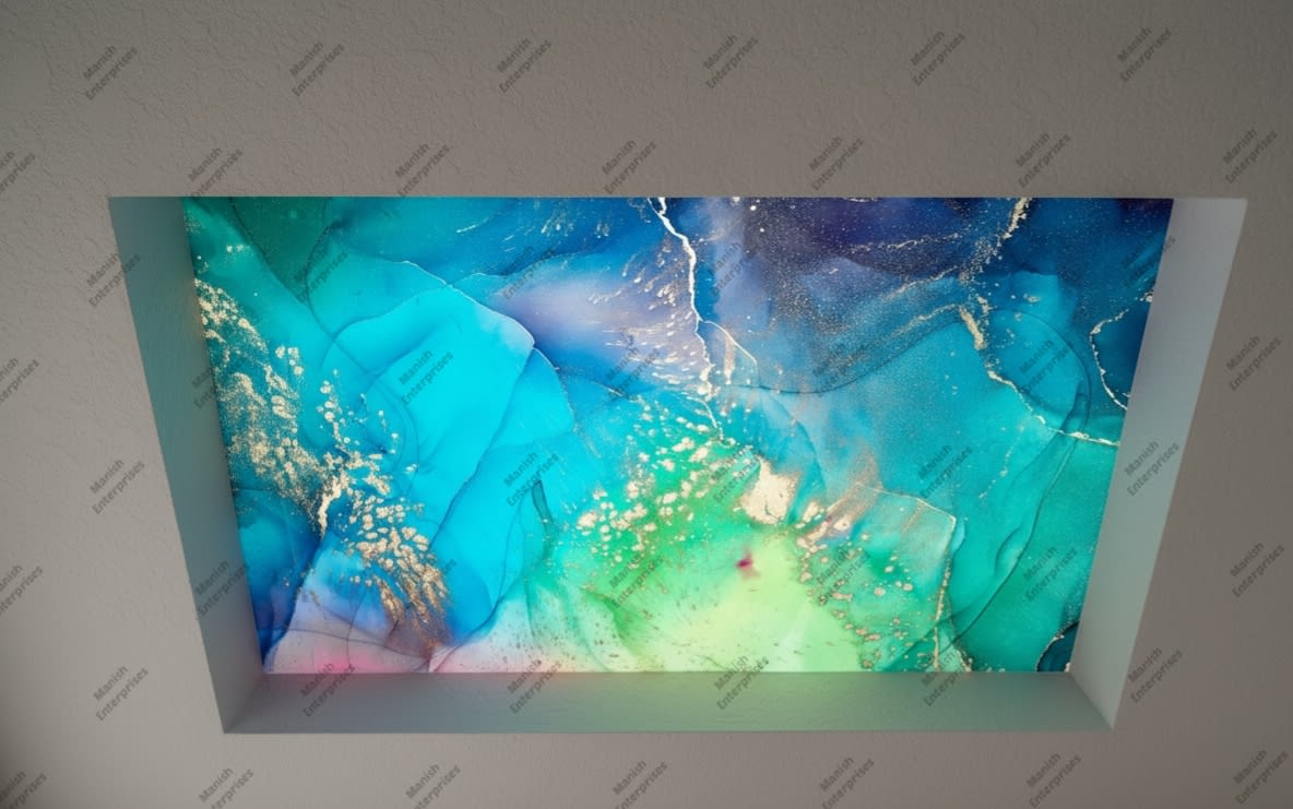 Colorful Marble Abstract Acrylic Ceiling Sheet