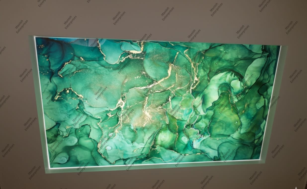 Green Marble Abstract Acrylic Ceiling Sheet