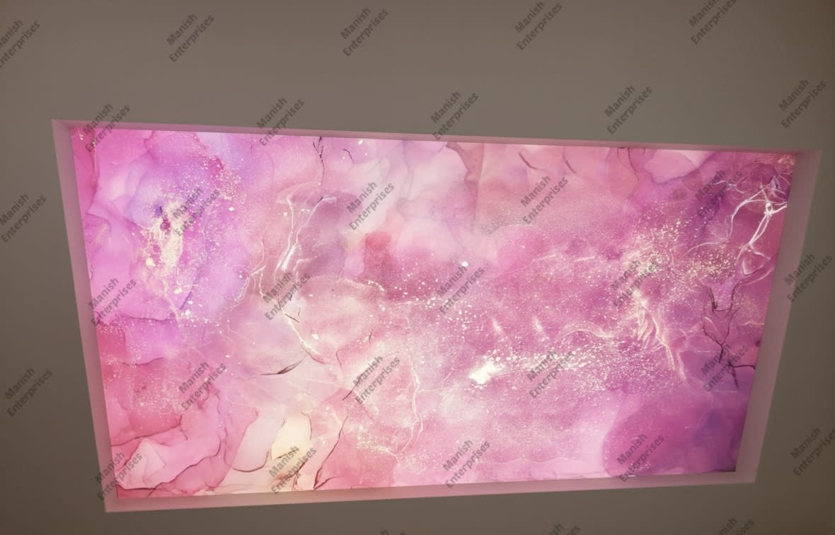 Rose Pink Marble Abstract Acrylic Ceiling Sheet