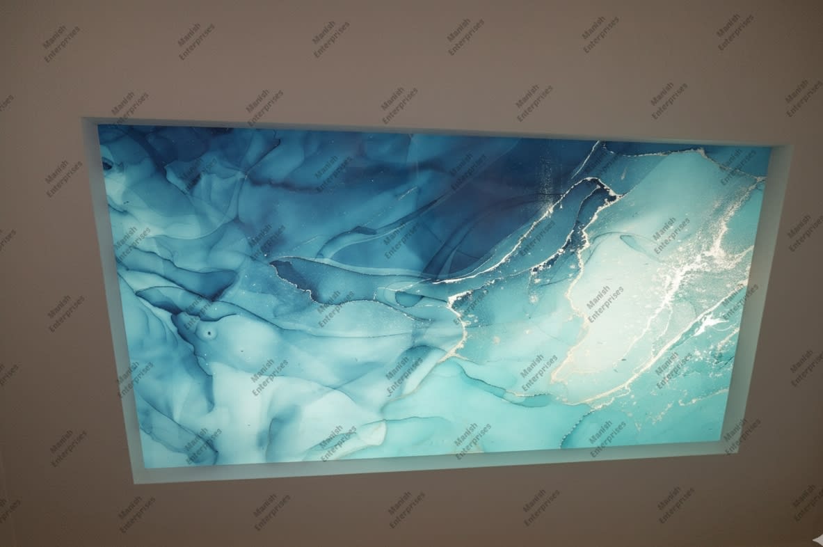 Mint Teal Marble Abstract Acrylic Ceiling Sheet