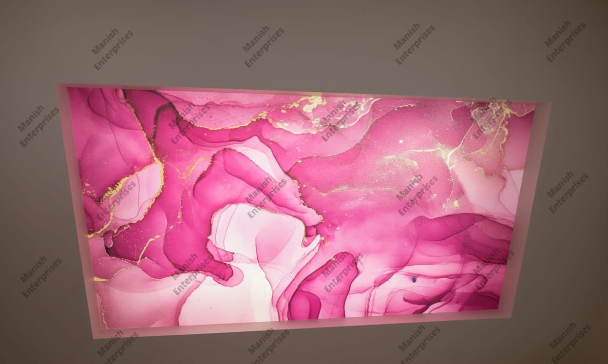 Rose Pink Marble Abstract Acrylic Ceiling Sheet
