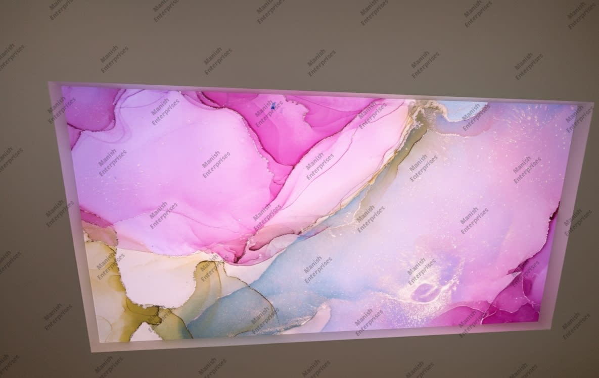 Pink Blue Marble Abstract Acrylic Ceiling Sheet
