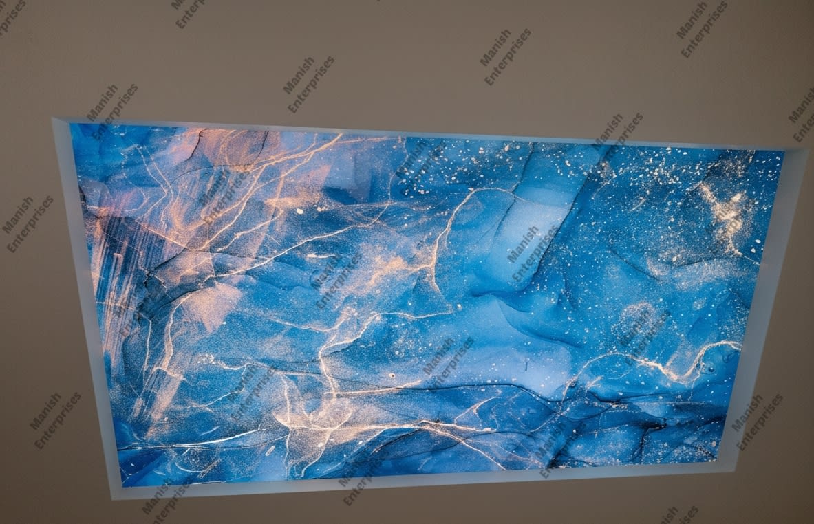 Deep Ocean Marble Abstract Acrylic Ceiling Sheet