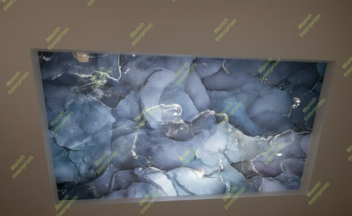 Dark Blueish Marble Abstract Acrylic Ceiling Panel