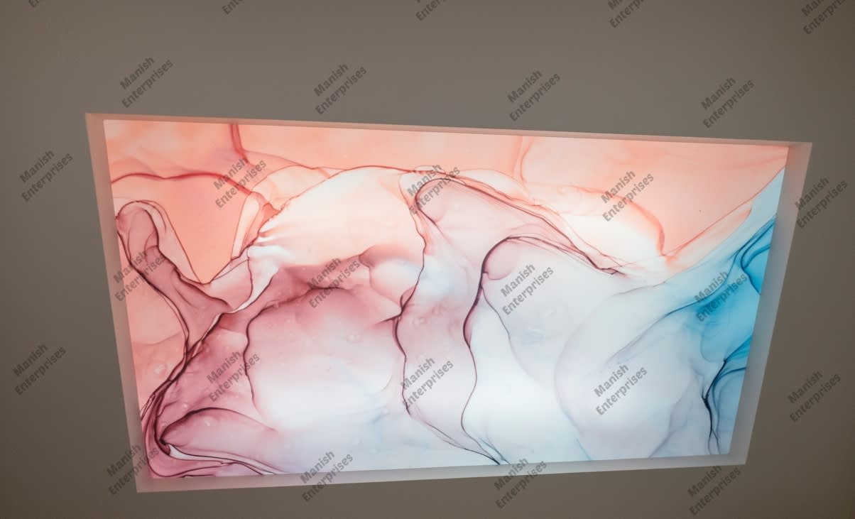 Rose Marble Abstract Acrylic Ceiling Sheet