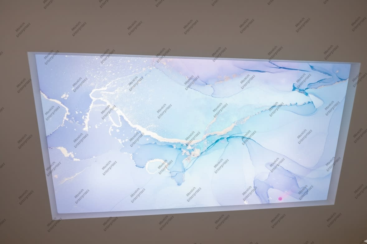 Pastel Aqua Marble Abstract Acrylic Ceiling Sheet