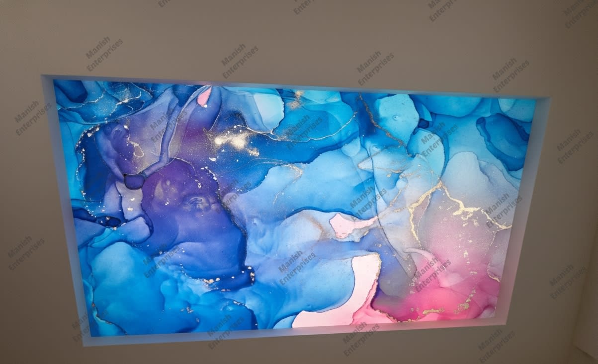 Mystic Ocean Marble Acrylic Ceiling Sheet