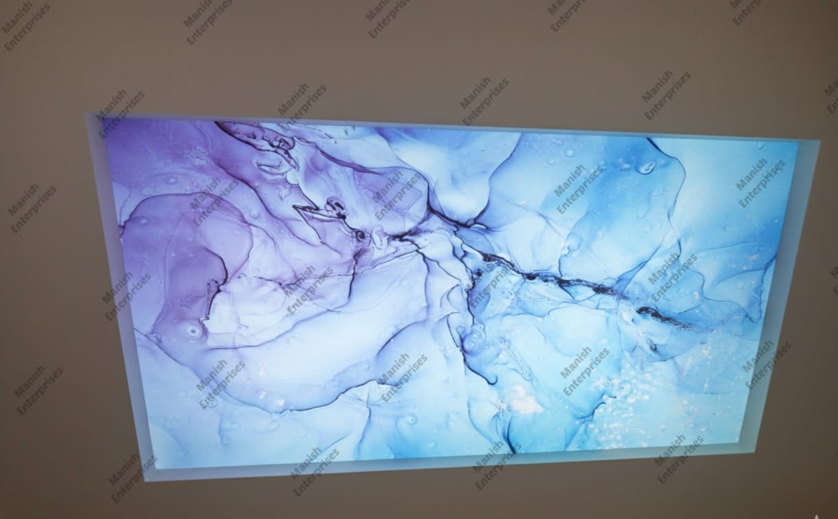 Blue Lavender Marble Abstract Acrylic Ceiling Sheet