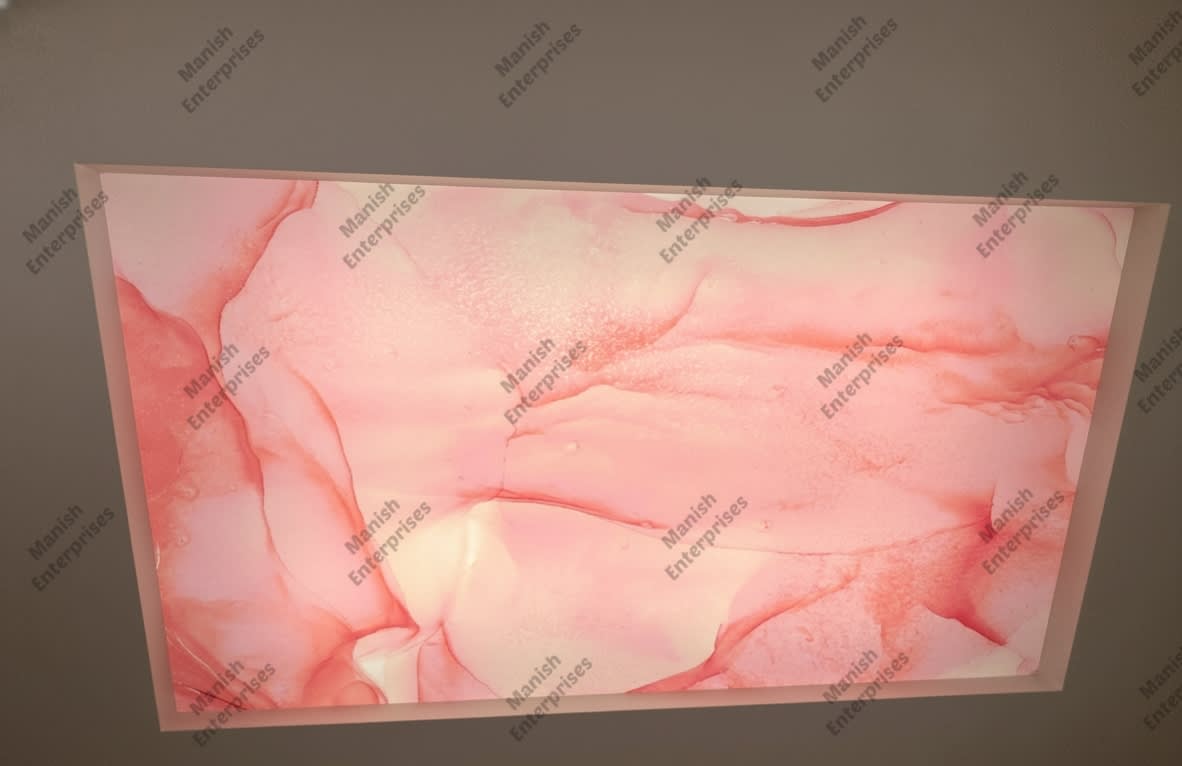 Peach Rose Marble Abstract Acrylic Ceiling Sheet