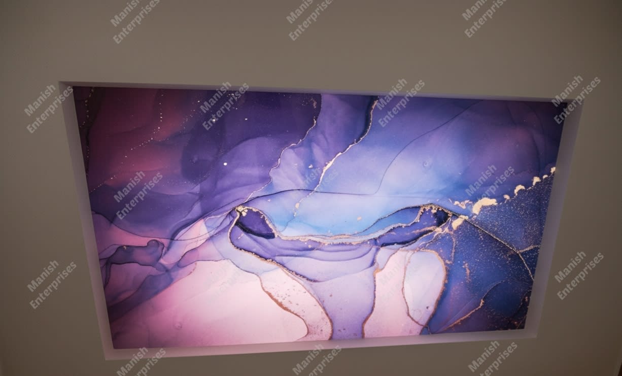Purple Blue Galaxy Marble Acrylic Ceiling Sheet