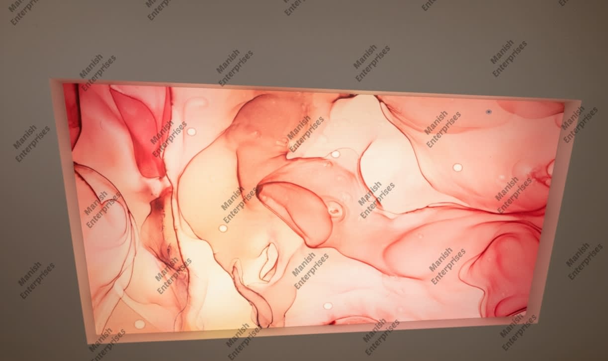 Rose Coral Marble Abstract Acrylic Ceiling Sheet