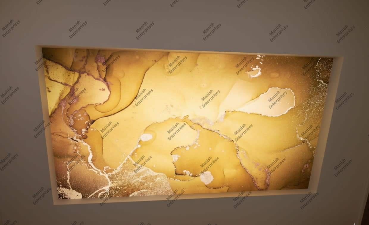 gold honey marble abstract acrylic ceiling sheet