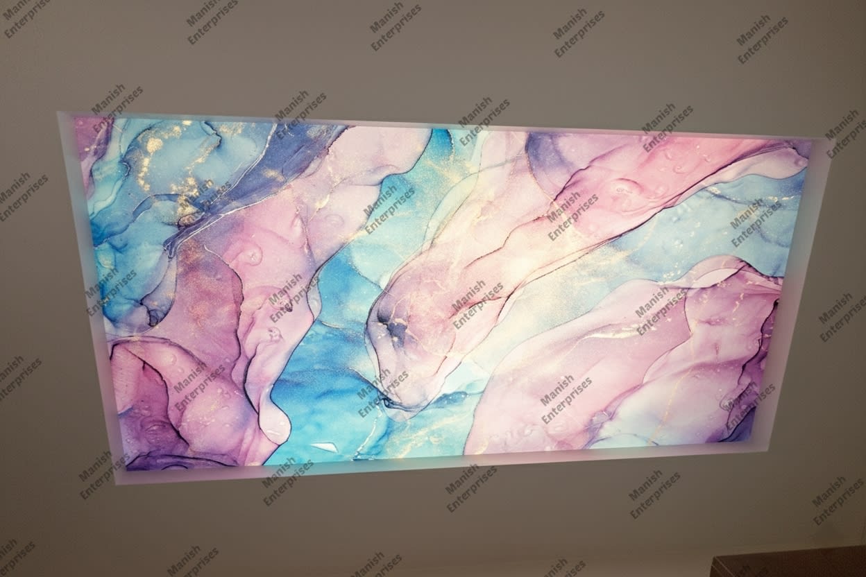 orchid aqua marble abstract acrylic ceiling sheet