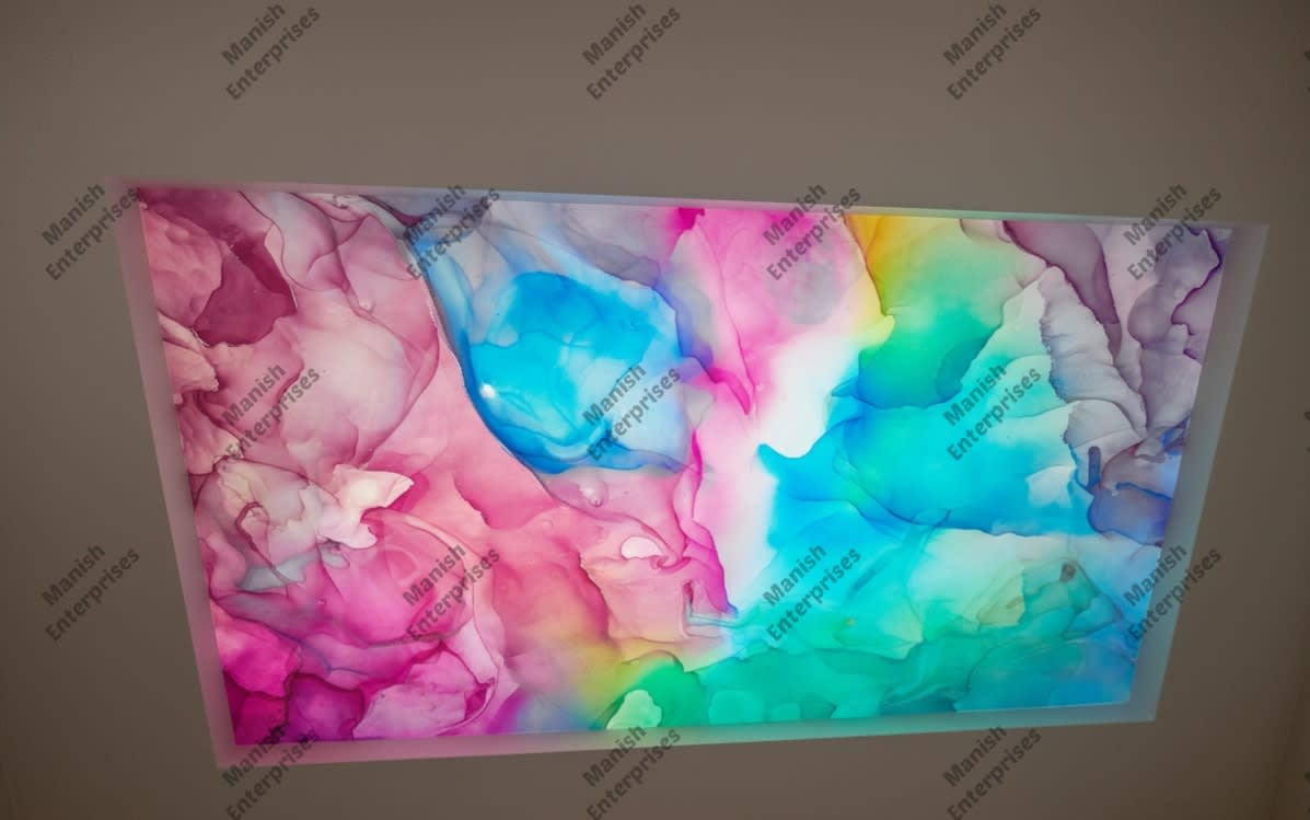 Rainbow aqua plum marble acrylic ceiling sheet