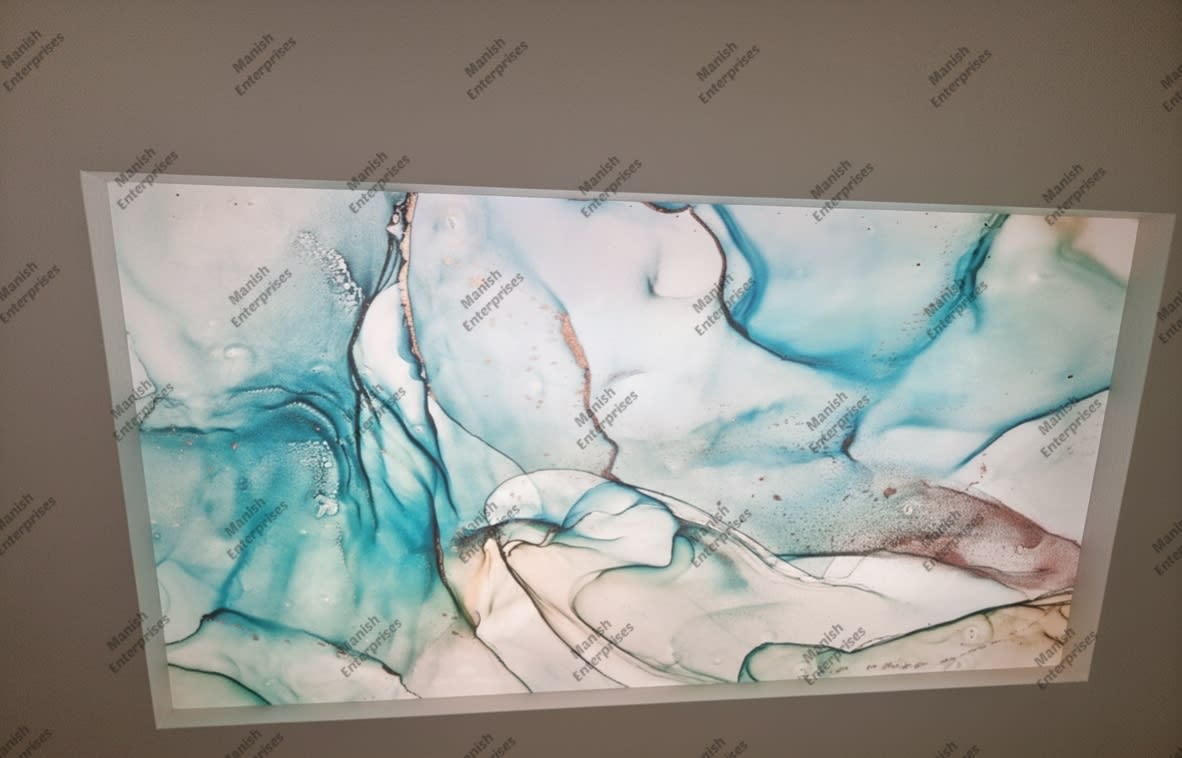 Green aqua mist marble abstract acrylic ceiling sheet
