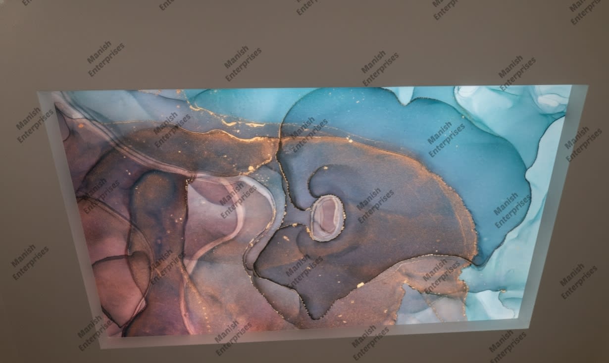 Aqua charcoal rose marble acrylic ceiling sheet