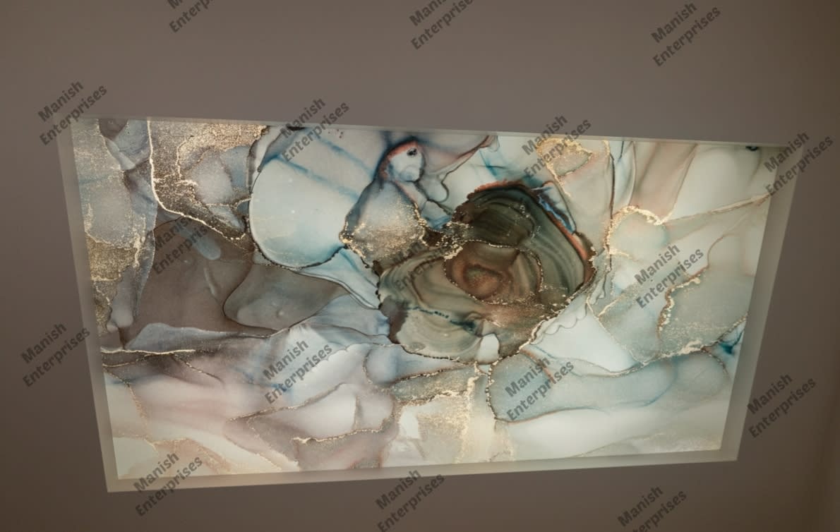 Sage aqua champagne marble acrylic ceiling sheet