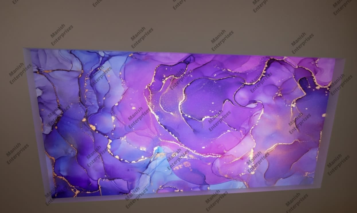 Royal purple marble abstract acrylic ceiling sheet