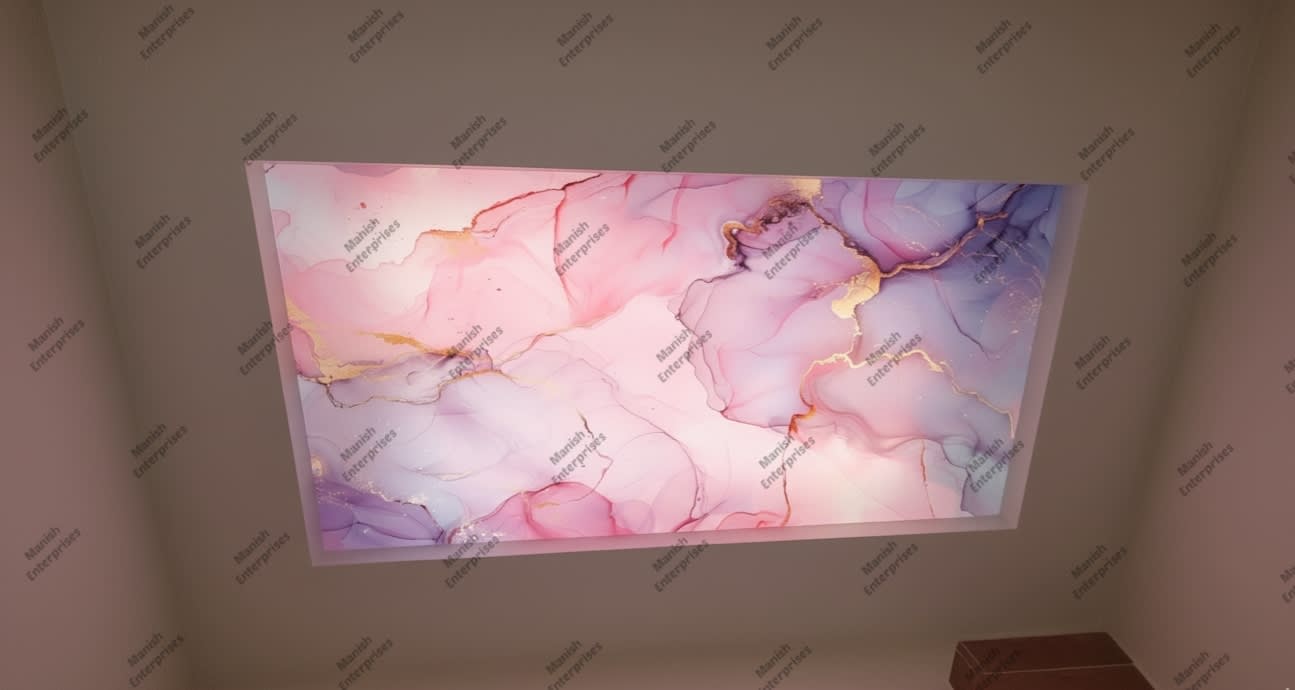 Pink purple gold abstract marble acrylic ceiling sheet