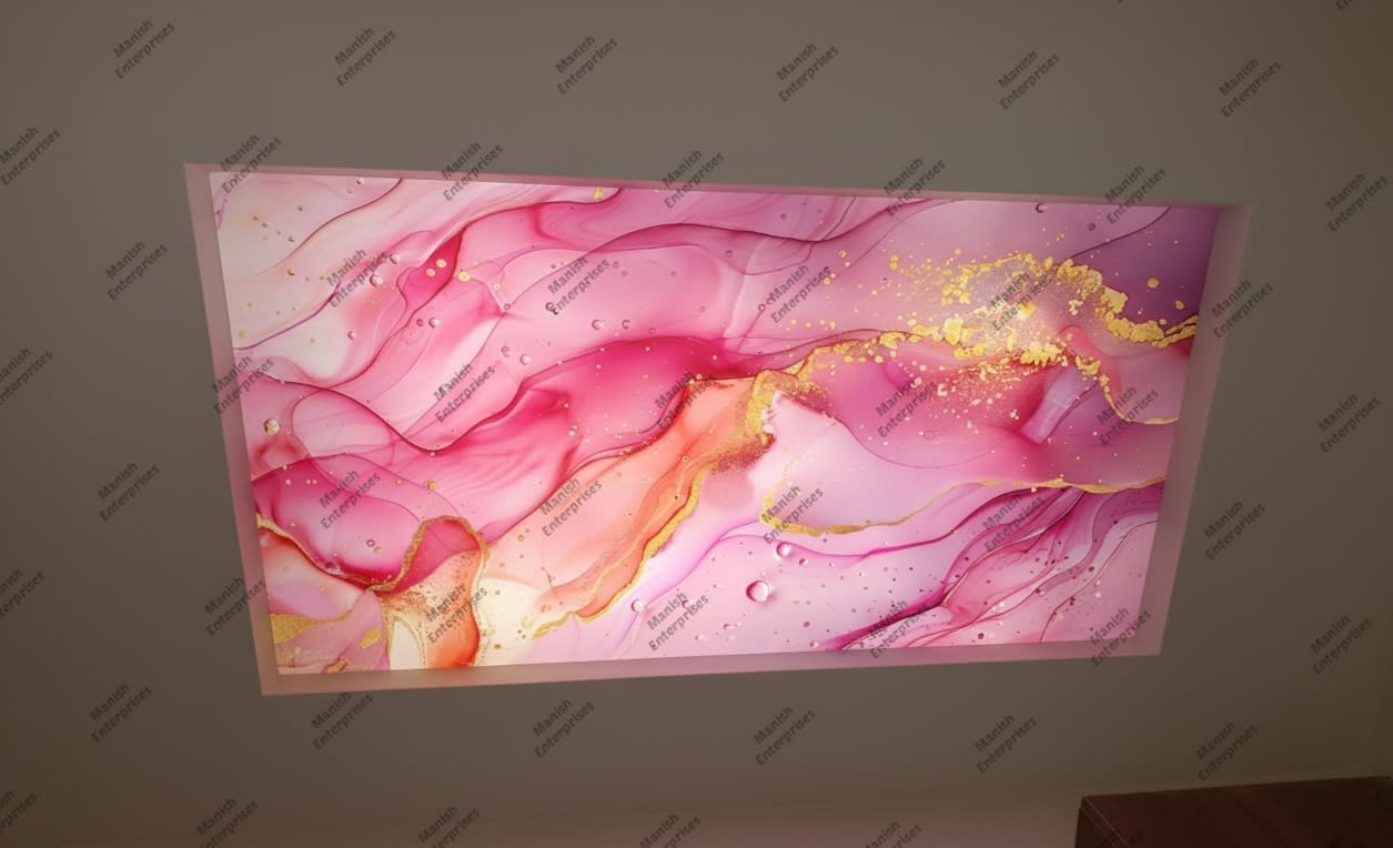 Pink pastel gold marble acrylic ceiling sheet