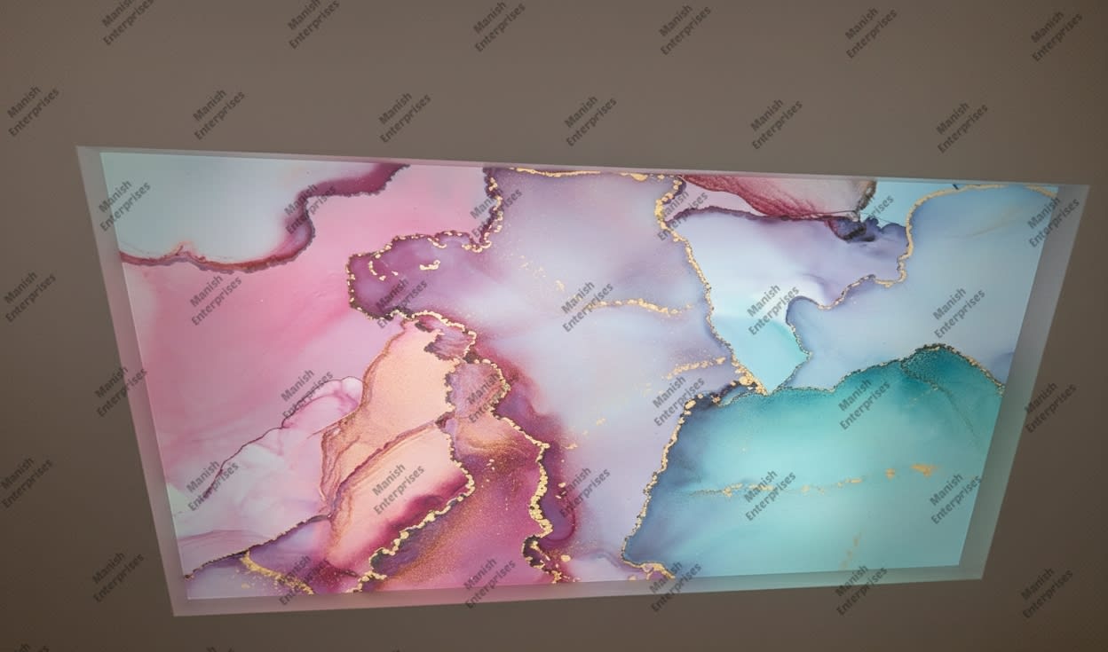 Pastel mint pink gold marble acrylic ceiling sheet