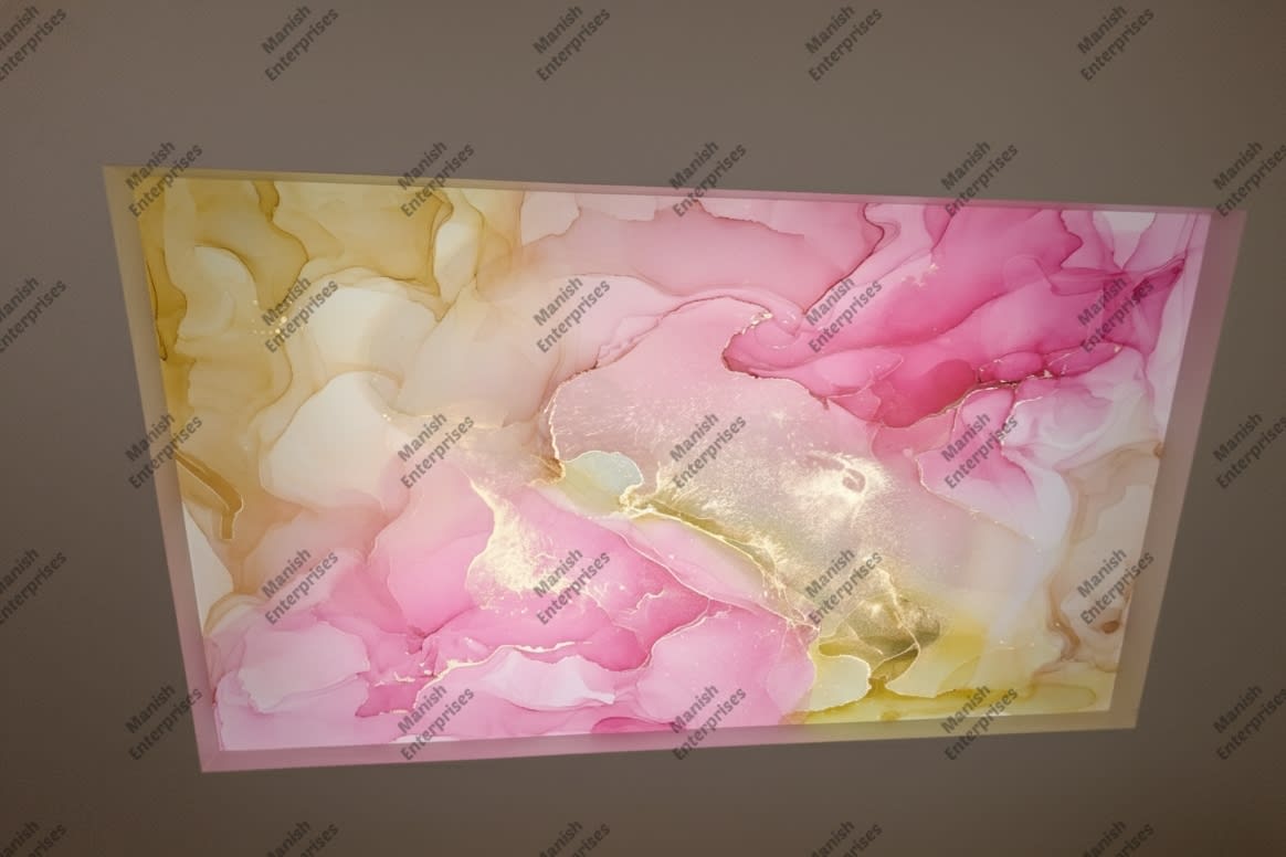 Pink gold cloud acrylic ceiling sheet