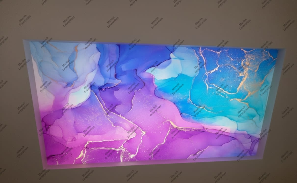 Purple blue abstract acrylic ceiling sheet