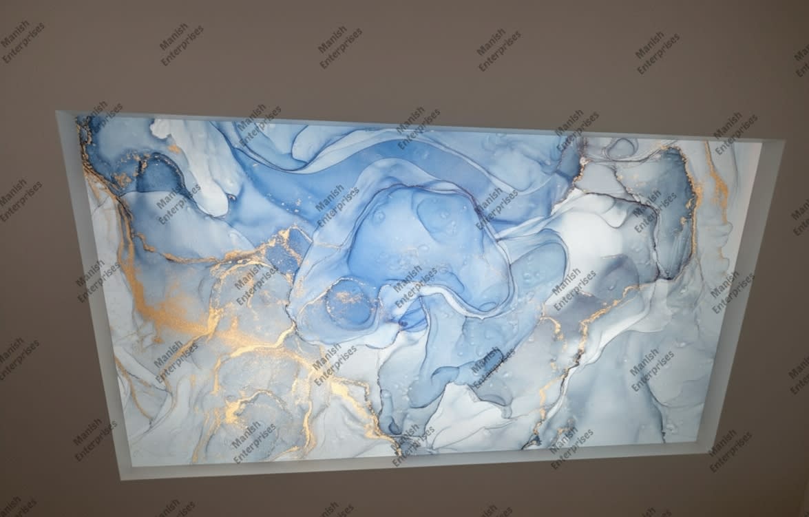Blue gold marble acrylic ceiling sheet