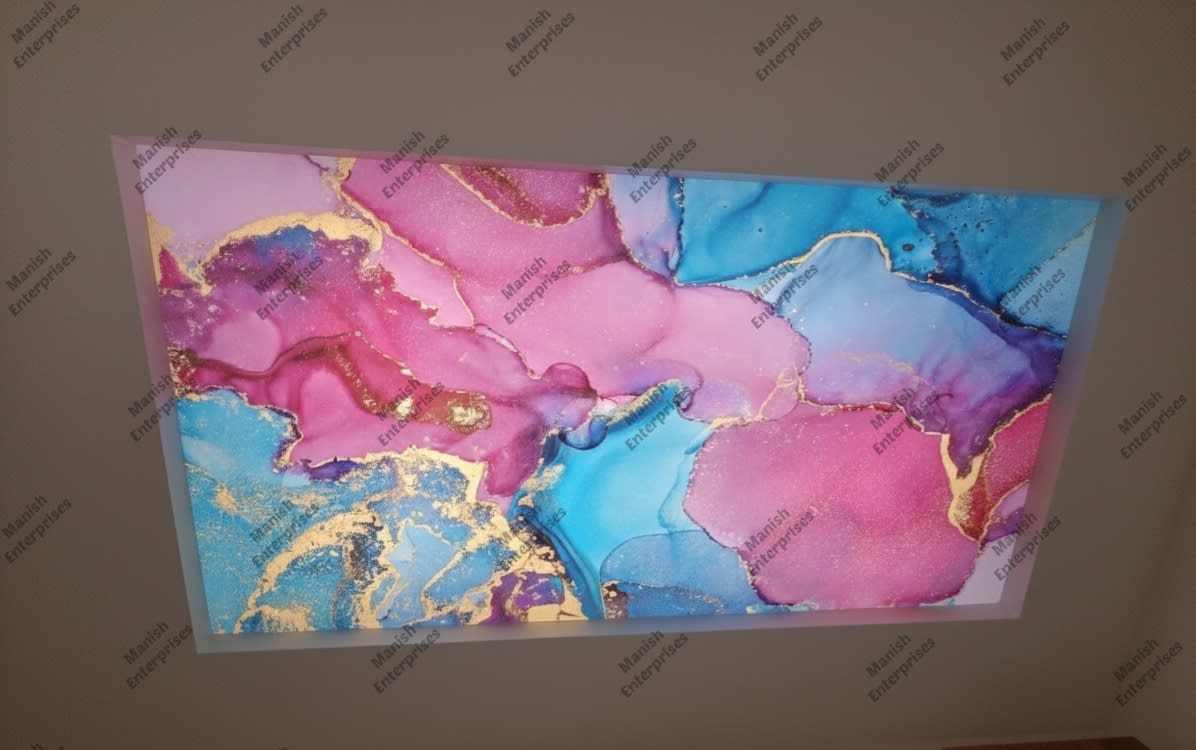 Teal pink purple marble acrylic ceiling sheet