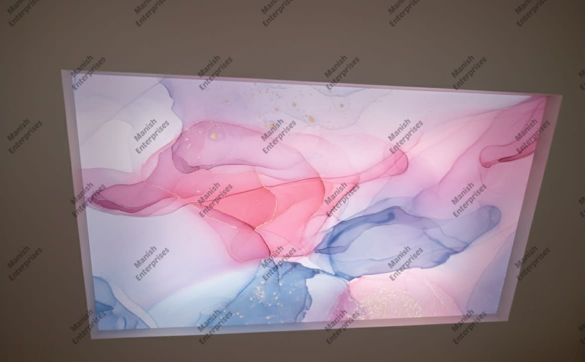 Pastel pink blue abstract acrylic ceiling sheet