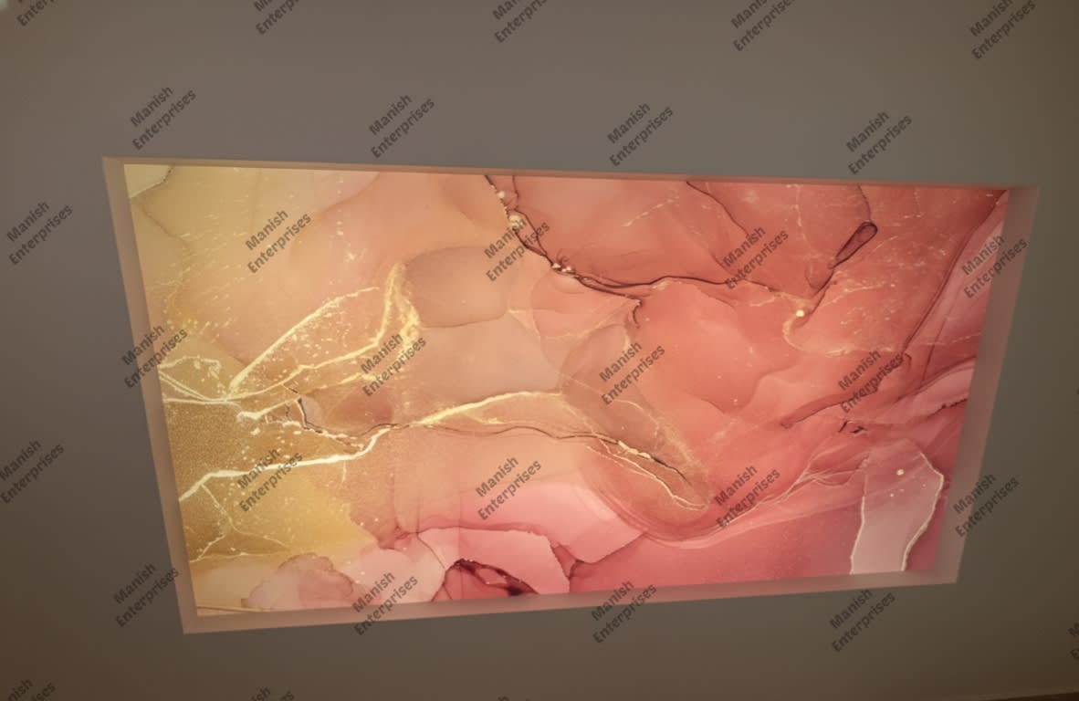 Peach pink abstract acrylic ceiling sheet
