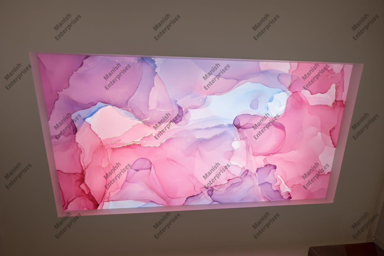 Pink purple abstract acrylic ceiling sheet